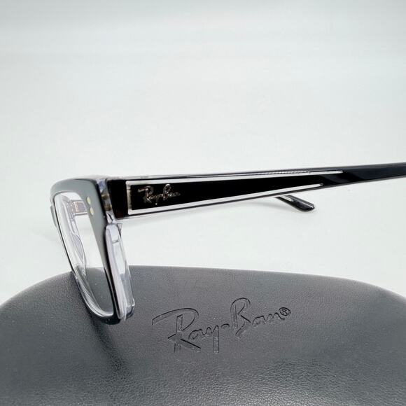 Ray Ban RB 5225 2034 Black on Transparent Rectangle Eyeglasses Frames 54-17-145 main image 2